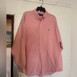 Ralph Lauren Golf Shirt Mens XXL Tilden Gingham Button Down Long Sleeve